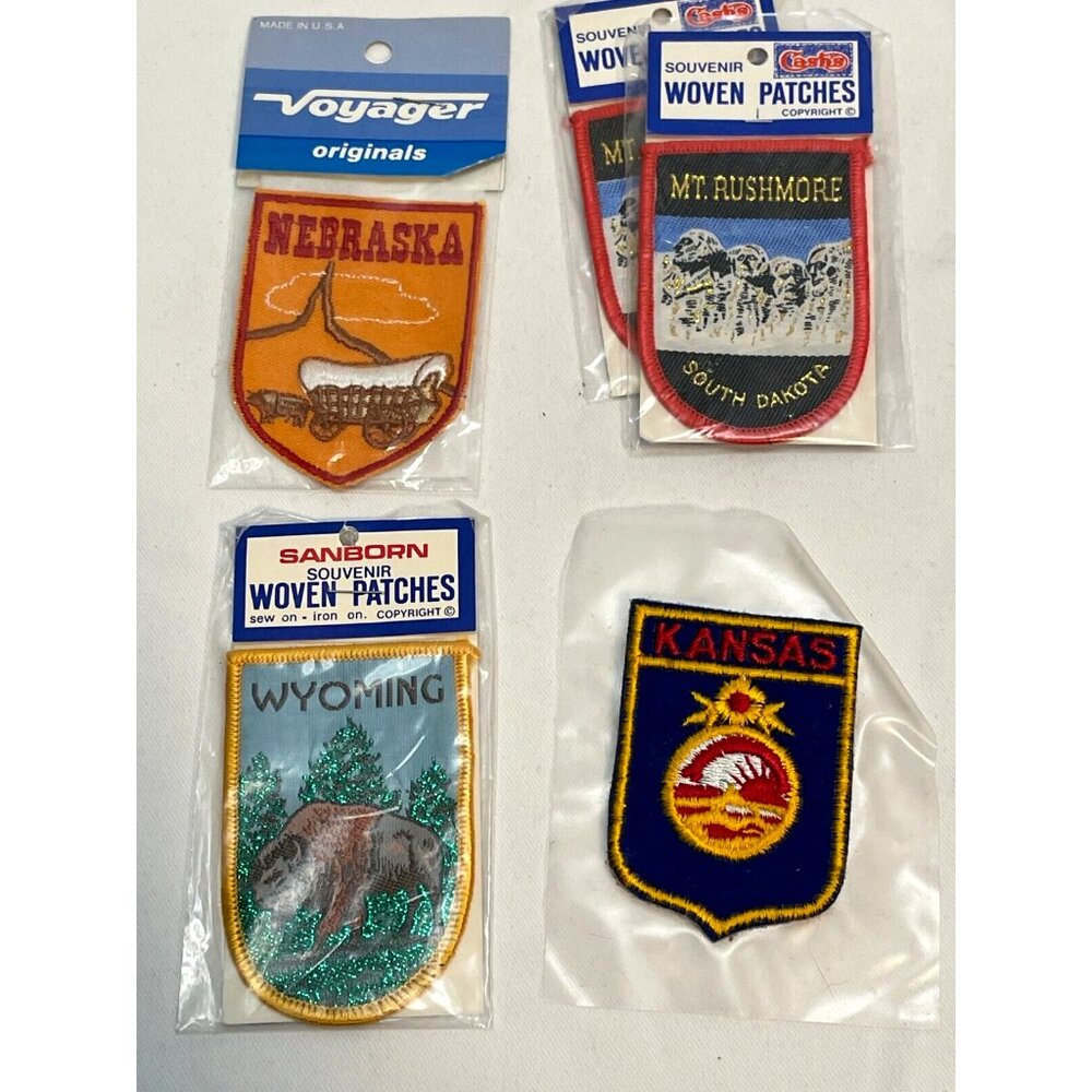 Souvenir Woven Patches Mt. Rushmore Wyoming Nebraska Kansas sew iron embroidery